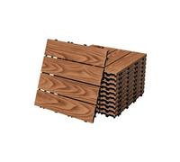 ECD Germany Dalles de Terrasse WPC 30 x 30 cm/44 pièces = 4 m², Marron Clair, Aspect Bois,