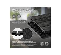 ECD Germany Dalles de Terrasse WPC 30 x 30 cm/55 pièces = 5 m², Anthracite, Aspect Bois, Anthrazit