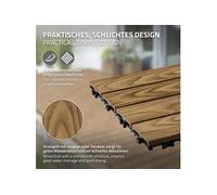 ECD Germany Dalles de Terrasse WPC 30 x 30 cm/55 pièces = 5 m², Teck, Aspect Bois, avec