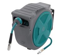 ECD Germany Enrouleur de Tuyau à Air Comprimé Automatique 20m + 2m avec Arrêt Intégré, Raccord 1/4 Pouces, Connexion Rapide, Support à Fixation Mural, Pression 15 bar, Pivotant à 180°, Diamètre 12 mm