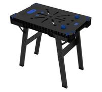 ECD Germany Établi Pliable, 86x55x80 cm, Extensible, Charge Maximale 150 kg, 2 Échelles de Mesure Imprimées, Chevalet de Sciage Table de Travail Atelier avec Pieds Métalliques et Poignée de Transport