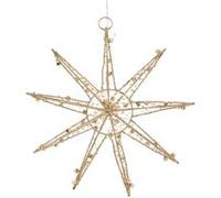 ECD Germany Étoile de Noël Décorative LED avec 30 LED Blanc Chaud, 30cm, Métal, Doré, Weiß