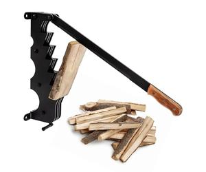 ECD Germany Fendeur de Bûches Manuel en Fonte Noir, avec Poignée en Bois, Couteau à Copeaux à Main, Fendeuse à Bois d'Allumage pour l'Extérieur, Hache de Fendage de Bûches Chauffage Outil pour Fendre
