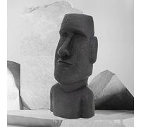 ECD Germany Figurine Moai Tête de Rapa NUI 53,5 cm de Haut, Anthracite, en Polyrésine Résistant aux Intempéries, Statue Décorative Île de Pâques Ornement de Jardin Sculpture pour Intérieur Extérieur