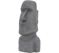 Sculpture statue pierre moulée lave gris île de Pâques figurine déco jardin