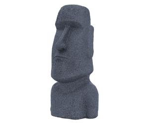 ECD Germany Figurine Moai Tête de Rapa Nui 78cm de Haut, Gris, en Polyrésine Résistant aux Intempéries, Statue Décorative Île de Pâques Ornement de Jardin Sculpture Décoration pour Intérieur/Extérieur