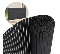 ECD Germany Filet de Protection Visuelle PVC 100x500 cm, Anthracite, Brise-Vue Triple Renforcement, Pare-Vent, Canisse Opaque Étanche/Résistant aux UV, Natte Cache-Clôture pour Jardin Balcon Terrasse