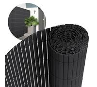 ECD Germany Filet de Protection Visuelle PVC 140x300 cm, Anthracite, Brise-Vue Triple Renforcement, Pare-Vent, Canisse Opaque Étanche/Résistant aux UV, Natte Cache-Clôture pour Jardin Balcon Terrasse