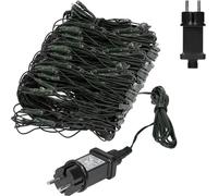 ECD Germany Filet lumineux LED Rideau lumineux Chaîne lumineuse Noël Blanc froid 320 LED 1,5 x 3 m pour l'intérieur et l'extérieur IP44, éclairage de Noël Chaîne lumineuse de Noël pour sapin de Noël