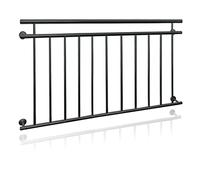 ECD Germany Garde-corps Balcon Français - 90 x 156 cm - Anthracite - en Acier Inoxydable - avec 11 Barres Transversales - Appui Rambarde Balustrade Grille de Sécurité Balcon - Mate et Rugueuse
