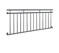 ECD Germany Garde-corps Balcon Français - 90 x 184 cm - Anthracite - en Acier Inoxydable - avec 14 Barres Transversales - Appui Rambarde Balustrade Grille de Sécurité Balcon - Mate et Rugueuse