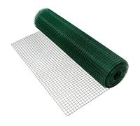 ECD Germany Grillage pour Volière Maille 1mx25m Mailles, 19x19 mm, Épaisseur du Fil 1,2 mm, Grillage en Acier Galvanisé Vert, Soudé à 4 Coins Grillage Jardin Clôture Lapin, Résistant aux Intempéries