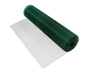 ECD Germany Grillage Volière Maille 1mx25m - 19x19 mm - Épaisseur Fil 1,05 mm - Grillage en Acier Galvanisé Vert - Soudé à 4 Coins Grillage Jardin Clôture Lapin - Résistant aux Intempéries