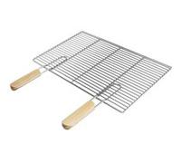 ECD Germany Grille barbecue inox rectangulaire 54x34 cm avec poignées amovibles robuste et résistante à la rouille compatible cheminée d’extérieur brasero barbecue gaz ou charbon accessoire de BBQ Arg