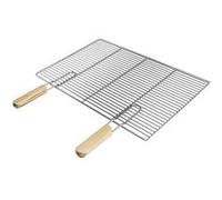 ECD Germany Grille barbecue inox rectangulaire 60x40 cm avec poignées amovibles robuste et résistante à la rouille compatible cheminée d’extérieur brasero barbecue gaz ou charbon accessoire de BBQ Arg