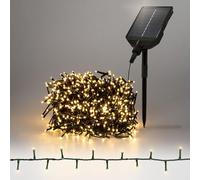 ECD Germany Guirlande Lumineuse de Noël Solaire, 11m 560 LED Blanc Chaud, Éclairage d'Extérieur, Décoration Festive, IP44 Résistant Intempéries, 13 Modalités de Lumiére et Minuterie avec Télécommande