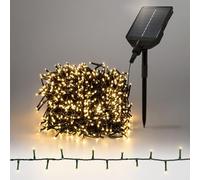 ECD Germany Guirlande Lumineuse de Noël Solaire, 16m 800 LED Blanc Chaud, Éclairage d'Extérieur, Décoration Festive, IP44 Résistant Intempéries, 13 Modalités de Lumiére et Minuterie avec Télécommande