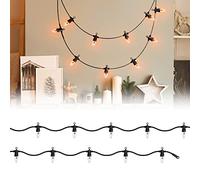 ECD Germany Halloween Guirlande Lumineuse 360cm 10 LED, Blanc Chaud, Douille E14, Effet de Flammes, Résistant aux Intempéries, IP44, Éclairage pour Noël, Balcon, Terrasse, Fête, Intérieur/Extérieur