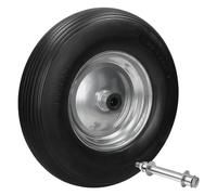 15 Roue de Brouette - Caoutchouc Plein Increvable PU - 4.80/4.00-8 - avec Axe