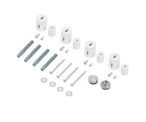 ECD Germany Kit de Fixation pour Radiateur de Salle de Bains - Blanc - Kit de Montage, Support de Suspension pour Corps de Chauffe, Radiateurs Design Iron