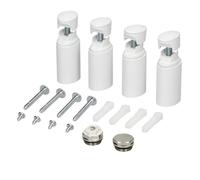 ECD Germany Matériel Montage pour Radiateur Sèche-Serviettes Droit et Courbé - Blanc - Kit de Montage Radiateurs Salle de Bain - Support de Suspension pour Radiateurs - Non Électrique