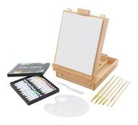 Kit de Peinture 34 pcs avec Acrylique avec Chevalet, 24 Peintures Acryliques,