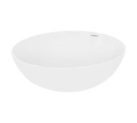 ECD Germany Lavabo Ronde de Salle de Bain, Ø 400 x 147 mm, en Céramique, Blanc, Vasque à Poser Évier Lave-Mains pour Toilette, sans Kit de Vidange, Cuvette de Lavage, Design Moderne Minimaliste