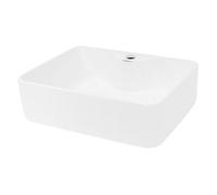 Lavabo Salle de Bain - Ø 480 x 380 x 140 mm - en Céramique - Carré - Blanc -