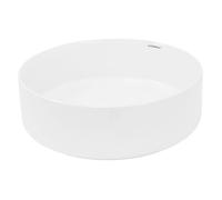 ECD Germany Lavabo Salle de Bain - Ø 355 x 120 mm - en Céramique - Ronde - Blanc - Lave-Mains Évier - Lavabo Vasque à Poser sur M