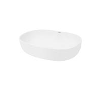 Lavabo Salle de Bain - 600 x 420 x 145mm - en Céramique - Ovale - Blanc -