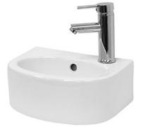 ECD Germany Lavabo Vasque en Céramique Blanc 335x255x130 mm Ovale, Bonde Incluse en Weiß G