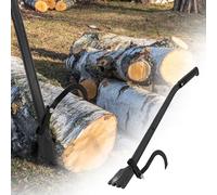 ECD Germany Levier d'Abattage d'Arbres avec Crochet Courbé Outil Forestier Robuste Arbre-ascenseur Acier 80cm Manche Caoutchouté Antidérapante Charge max. 500kg Coupe Inclinée pour Bûches Sylviculture