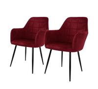 Lot de 2 Chaises de Salle à Manger Cuisine Salon Séjour Bordeaux Assise Siège