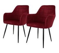Lot de 2 Chaises de Salle à Manger Cuisine Salon Séjour Bordeaux Assise Siège