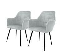 Lot de 2 Chaises de Salle à Manger Cuisine Salon Séjour - Gris - Assise Siège