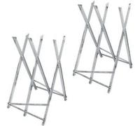 Lot de 2 Chevalets de Sciage pour Tronçonneuse, 3 Positions, en Métal