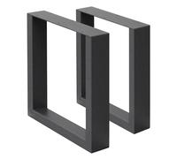 ECD Germany Lot de 2 Pieds de Table 30x43 cm Anthracite, Acier Peint par Poudrage, Design Industriel, Cadre Métal Profil Carré, Piétement de Meuble Support Robuste de Banc Mobilier Salle à Manger