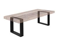 ECD Germany Lot de 2 Pieds de Table 40x43 cm Noir, Acier Peint par Poudrage, Design Industriel, Cadre Métal Profil Carré, Piétement de Meuble Patins de Banc Support Robuste Mobilier Salle à Manger