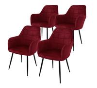Lot de 4 Chaises de Salle à Manger Cuisine Salon Séjour Bordeaux Assise Siège