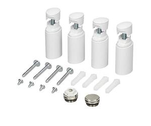 ECD Germany Matériel Montage pour Radiateur Sèche-Serviettes Droit et Courbé - Blanc - Kit de Montage Radiateurs Salle de Bain - Support de Suspension pour Radiateurs - Non Électrique