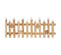 Mini Clôture de Jardin avec Illumination LED, en Bois Marron, 98x49x39x4 cm,