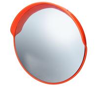 Miroir convexe rétroviseur de rue sécurité routière 43 cm support pivotant rouge