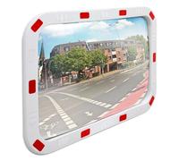 ECD Germany Miroir de Circulation Convexe - 40 x 60 cm - en Plastique ABS - Rétroviseur de Rue - avec Réflecteurs - Support Inclus - Miroir de Signalisation - Miroir de Sécurité - Forme Rectangulaire