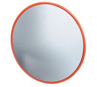 ECD Germany Miroir de Circulation Convexe Ø 43 cm - Rouge - en Plastique PC - Robuste - Support Pivotant Inclus - Miroir de Sécurité