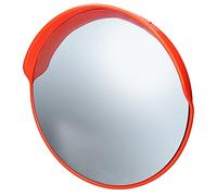 ECD Germany Miroir de circulation, diamètre : 60 cm, avec support pivotant, rouge, incassable, résistant aux intempéries, miroir de sécurité, miroir de surveillance, miroir de surveillance, miroir