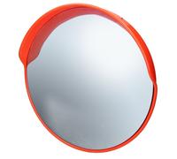 ECD Germany Miroir de circulation, diamètre : 60 cm, avec support pivotant, rouge, incassable, résistant aux intempéries, miroir de sécurité, miroir de surveillance, miroir de surveillance, miroir