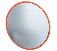 ECD Germany Miroir de sécurité intérieur Ø 60 cm, avec fixation murale orientable 360°, rouge convexe grand angle pour surveillance magasin bureau sortie garage privé et visibilité d'angle mort Rot