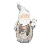 ECD Germany Père Noël Déco Figure de Noël avec Éclairage LED, 52 cm, Blanc Chaud, Chapeau Blanc G