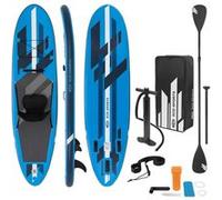 planche de stand up 320x82x15 cm bleu en PVC gonflable jusqu'à 120 kg avec siège de kayak antidérapant accesoires pompe sac de transport kit de