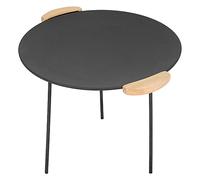ECD Germany Plaque à Steak en Fonte avec 6 Pieds en 2 Hauteurs, Ø44 cm Rond, Noir, Support pour Four Hollandais, Plaque Grill Tripode BBQ, Poignées Bois, Accessoires Barbecue à Feu, Camping/Jardinage